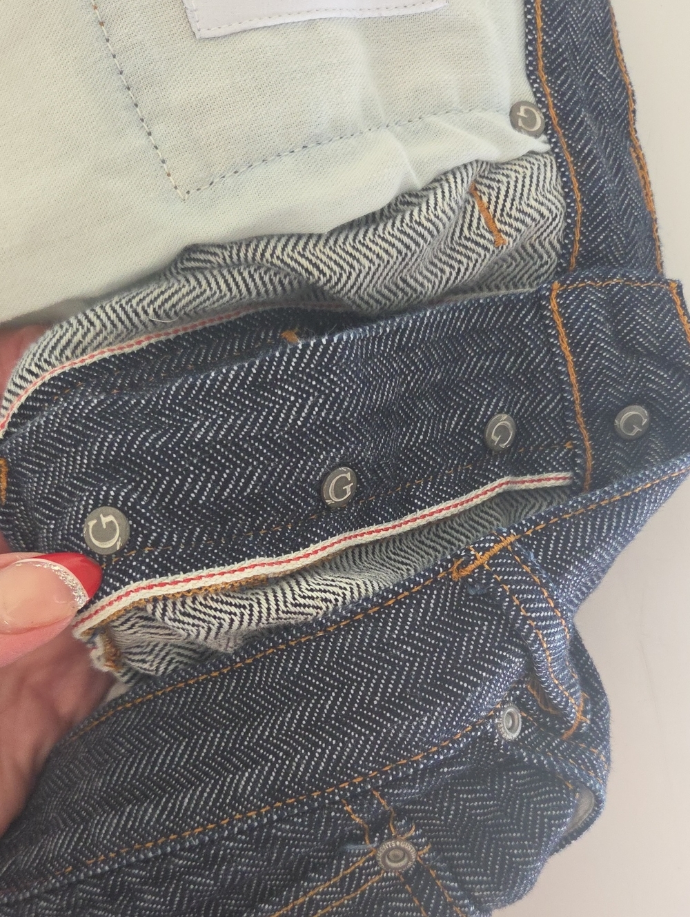 Gustin herringbone selvedge denim jeans California Straight Leg Men 36 - Picture 6 of 10